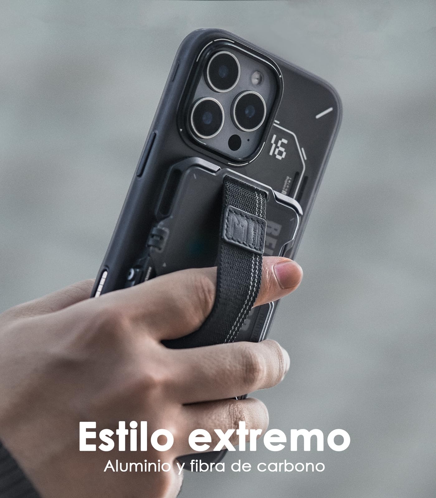 Aulumu G03 Porta Tarjetas,Compatible con MagSafe, Multifuncional Tarjetero con Elástica Banda, Móvil Teléfono Soporte/Agarre,Abrebotellas, Bloqueo RFID