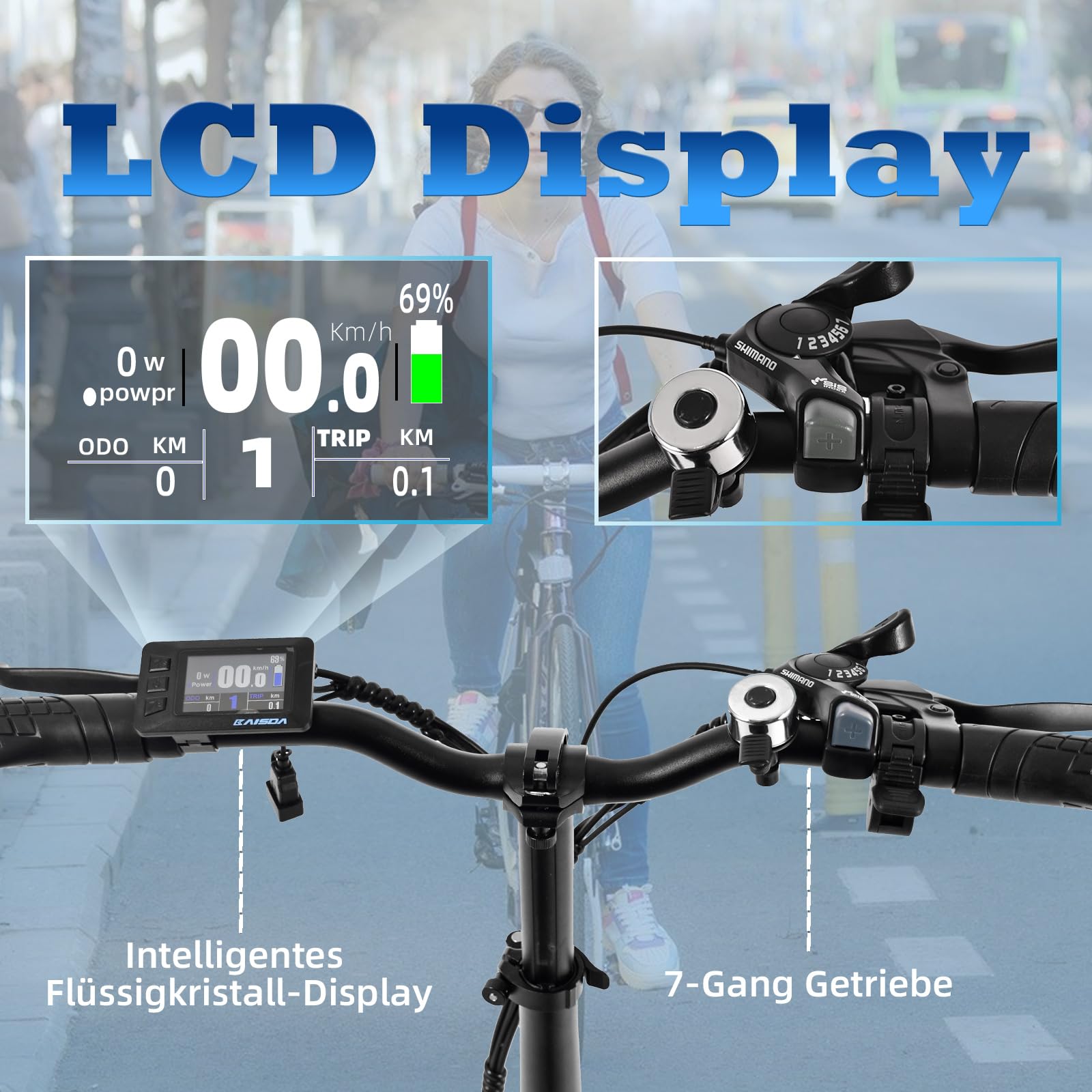E-Bike Klapprad 20“ Elektrofahrrad, Aluminium, mit 250w Motor 36V 13Ah Li-Ion Akku, Reichweite bis zu 100km, 7 Gang, E-citybike, 22kg (White)