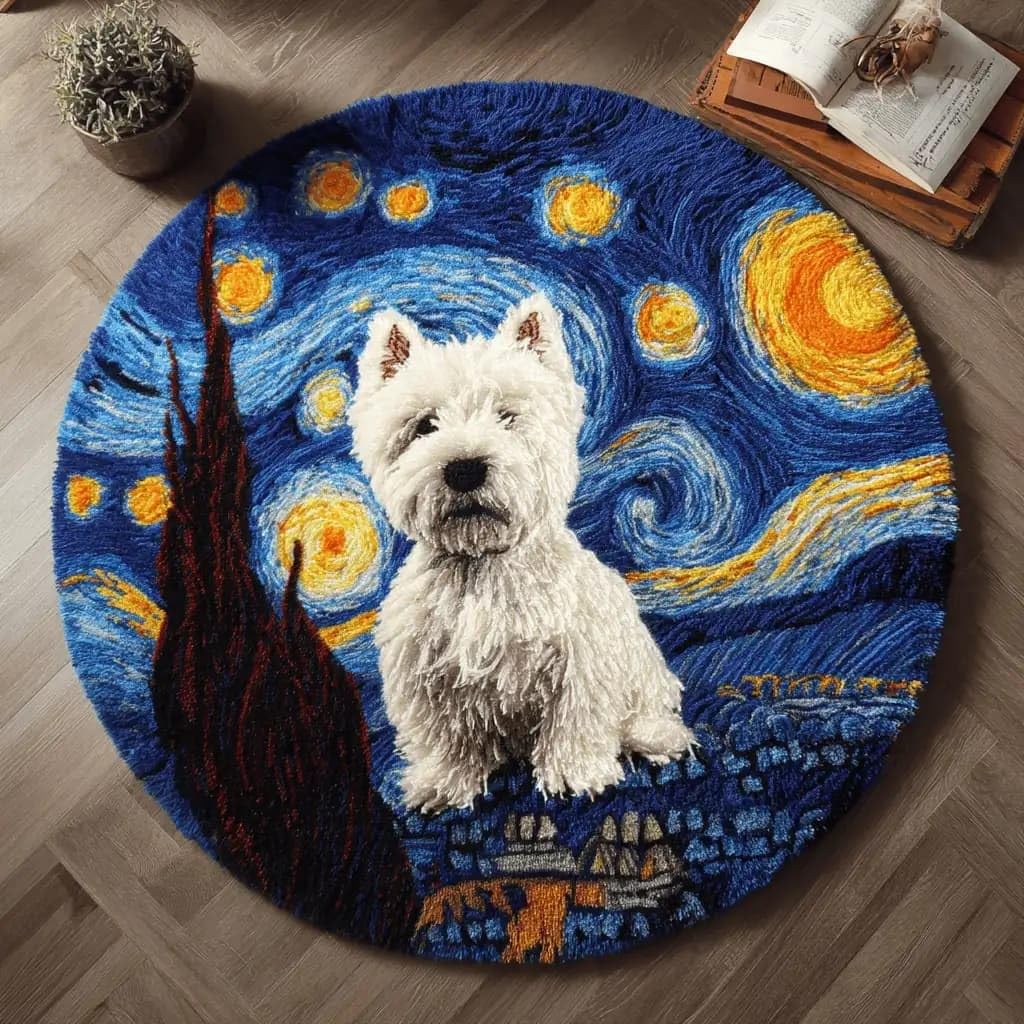 Kitquiver DIY Latch Hook Rug Kit for Aldult,Terrier 50X 50Cm