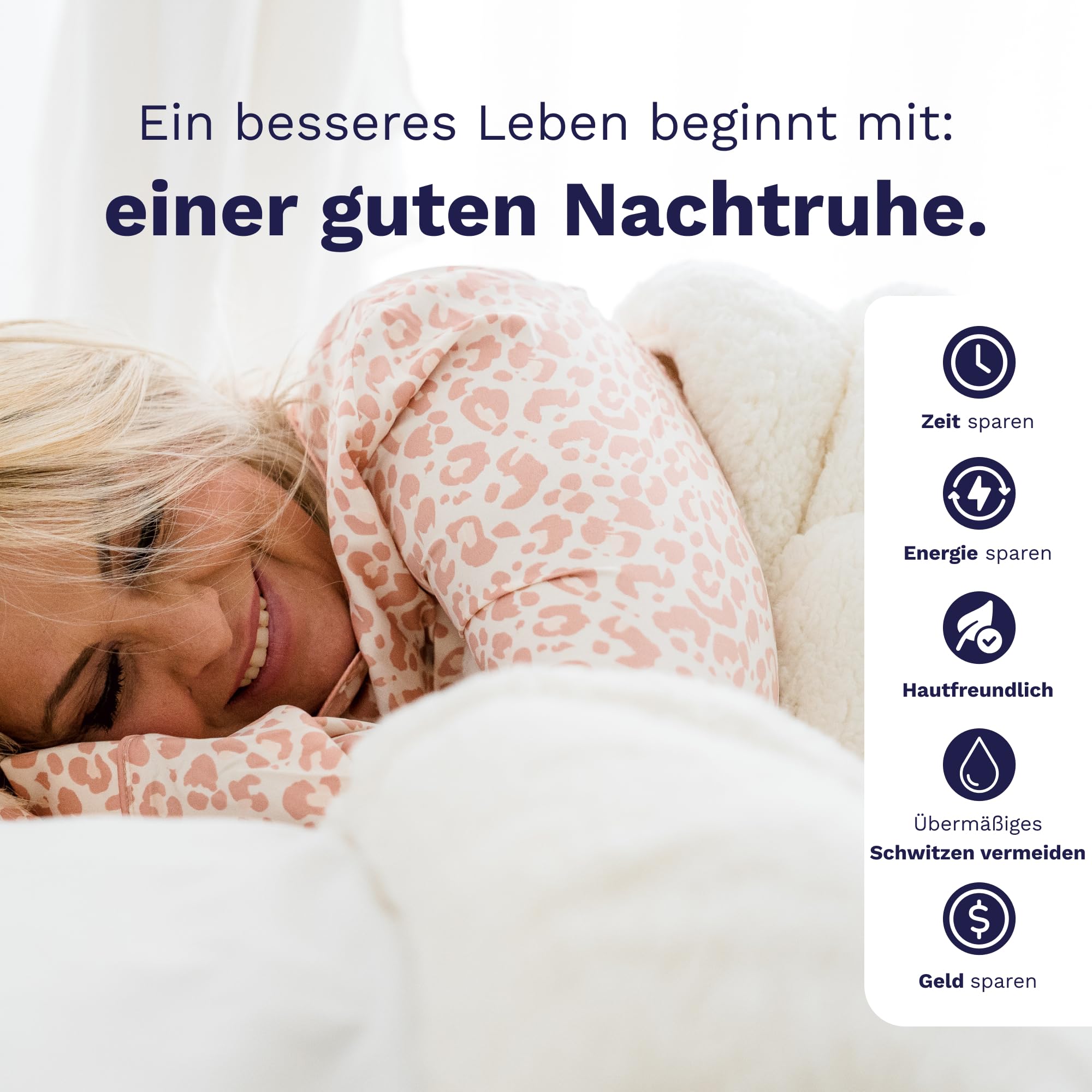 Zelesta Teddybed Ganzjahresdecke mit integriertem Teddybezug - Hypoallergen, leichte 300 g/m² Hohlfaserfüllung - maschinenwaschbar & trocknergeeignet - kein Bettbezug erforderlich
