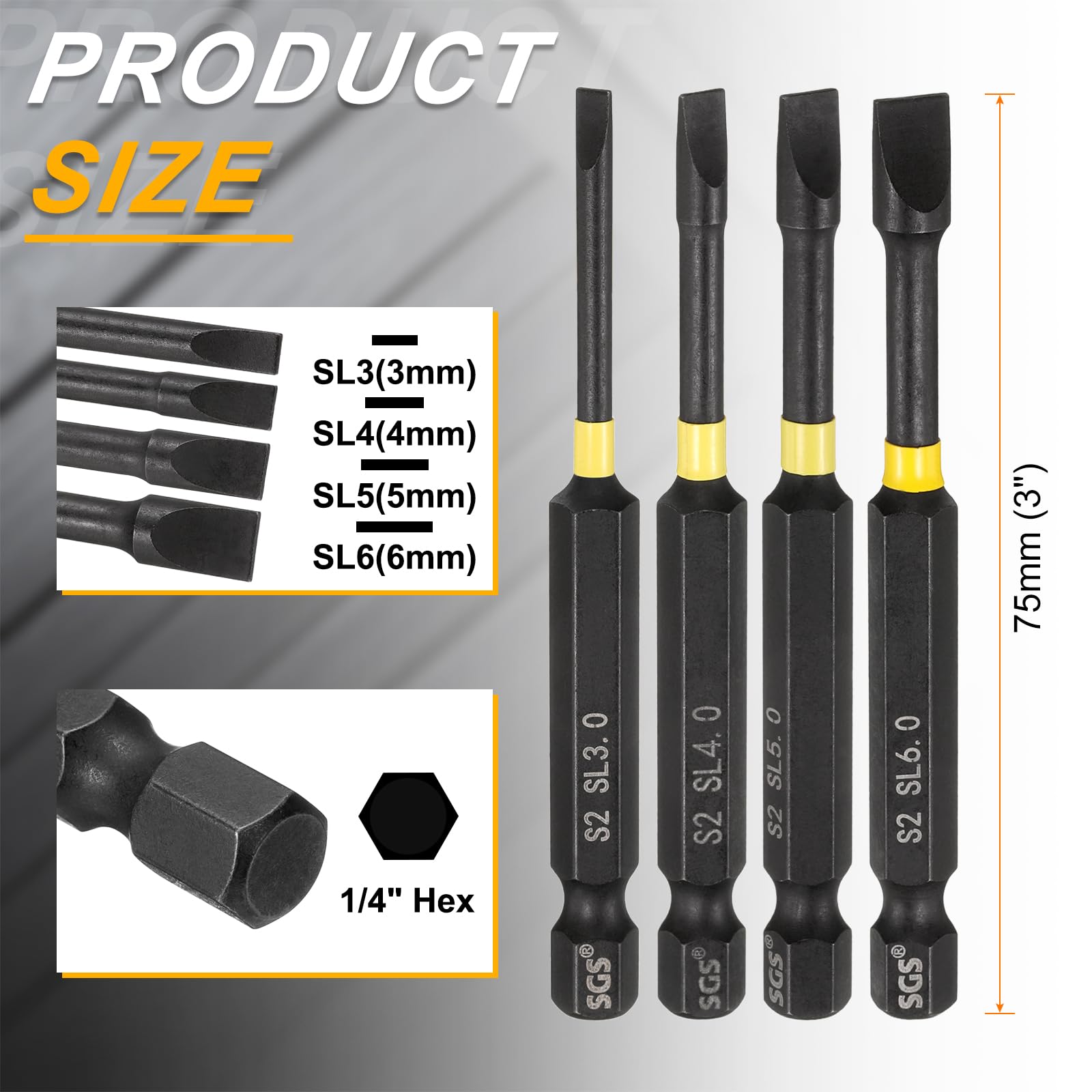 HARFINGTON 10-Pack #3 Phillips Impact Bits – PH3, 2” Long, 1/4” Hex Shank, S2 Steel, Magnetic Tip For Power Drivers