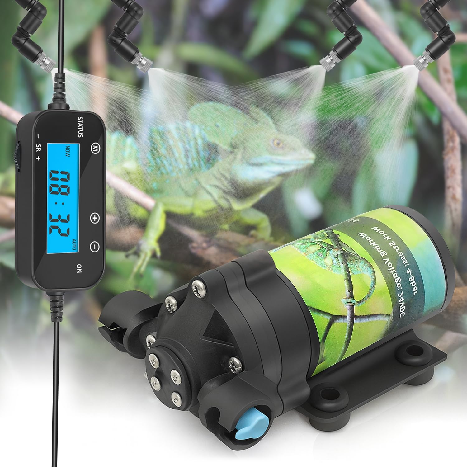 Reptile Misting System with Timer, 6 Adjustable Nozzles