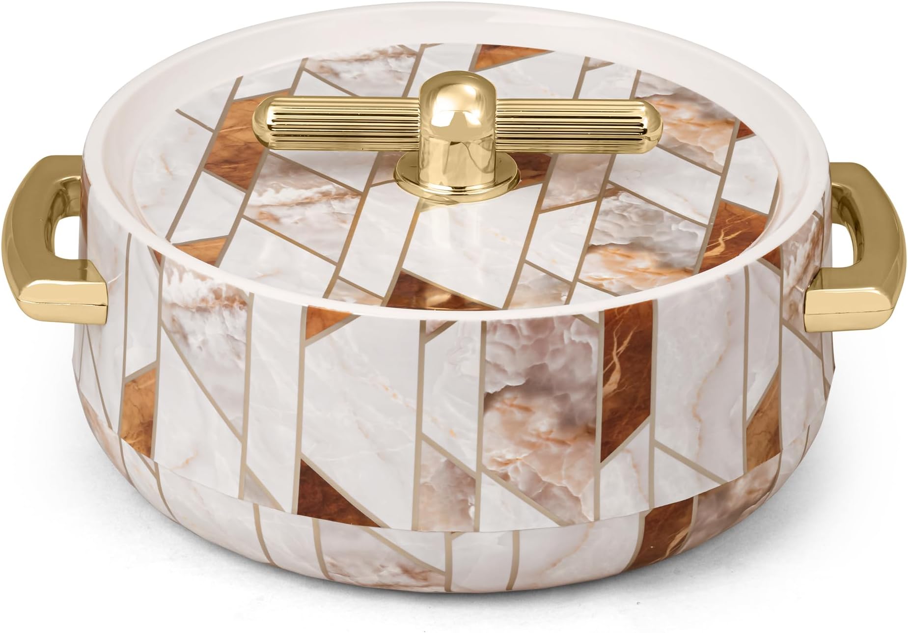 SELVEL Giving shape to life! Elegance 1700ml Casserole|Advanced PU Insulation|Elegant Design Insulation|Keeps Food hot & Fresh for Long Hours|Chapati, Roti, Biryani and More (Ceramica White 1700)