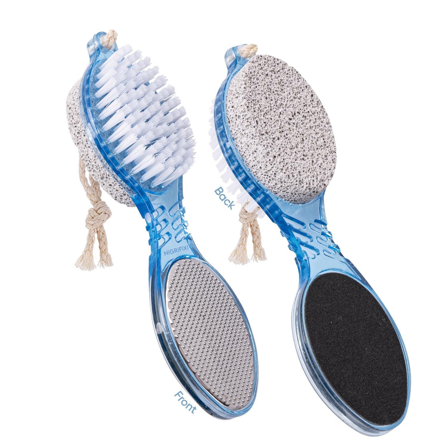 4 in 1 Feet Pedicure Tools with Foot Scrubber, Pumice Stone, Foot Rasp and Black Emery for Home Foot Care, Soft Care | Foot File Callus Remover - Multi Purpose Pedicure & Manicure Tool,