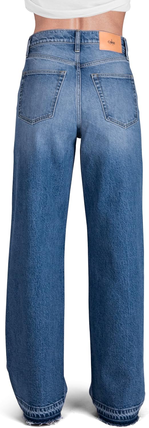 CAKE THE LABEL Women High Rise Loose Straight Jeans Wide Leg Pants - Image 4
