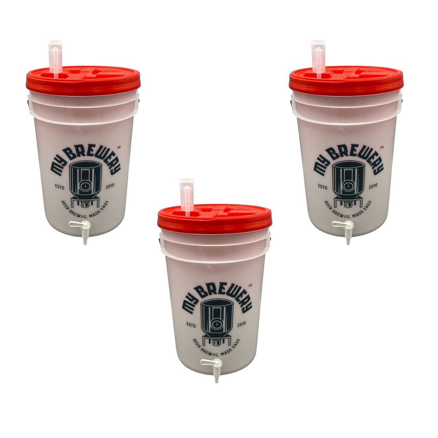 Set of 3 nos Fermentation Bucket 6.5 Gallon (25 Litres) for Craft Beer