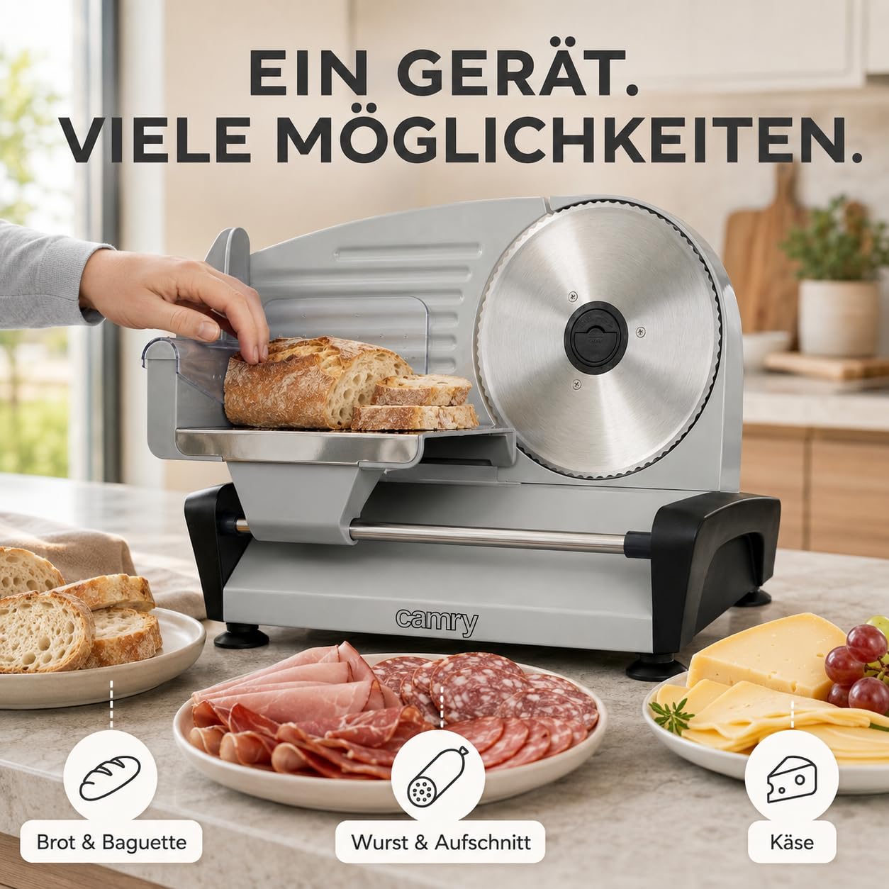 Camry cr4702-trancheuse Schinkenschneider 200 W silber