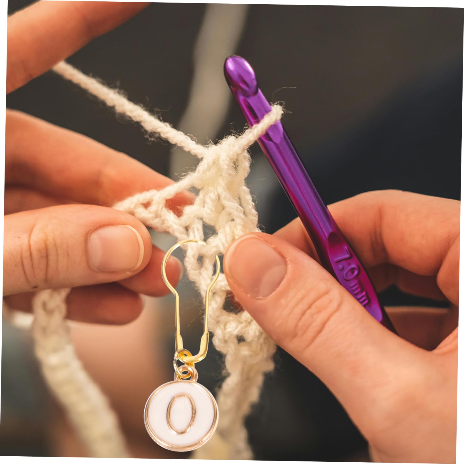NUOBESTY 50piezas Marcadores De Puntos Aleación De Zinc Marcadores Metálicos Circulares Para Crochet y Costura Accesorios De Manualidades Para Tejer y Bordar