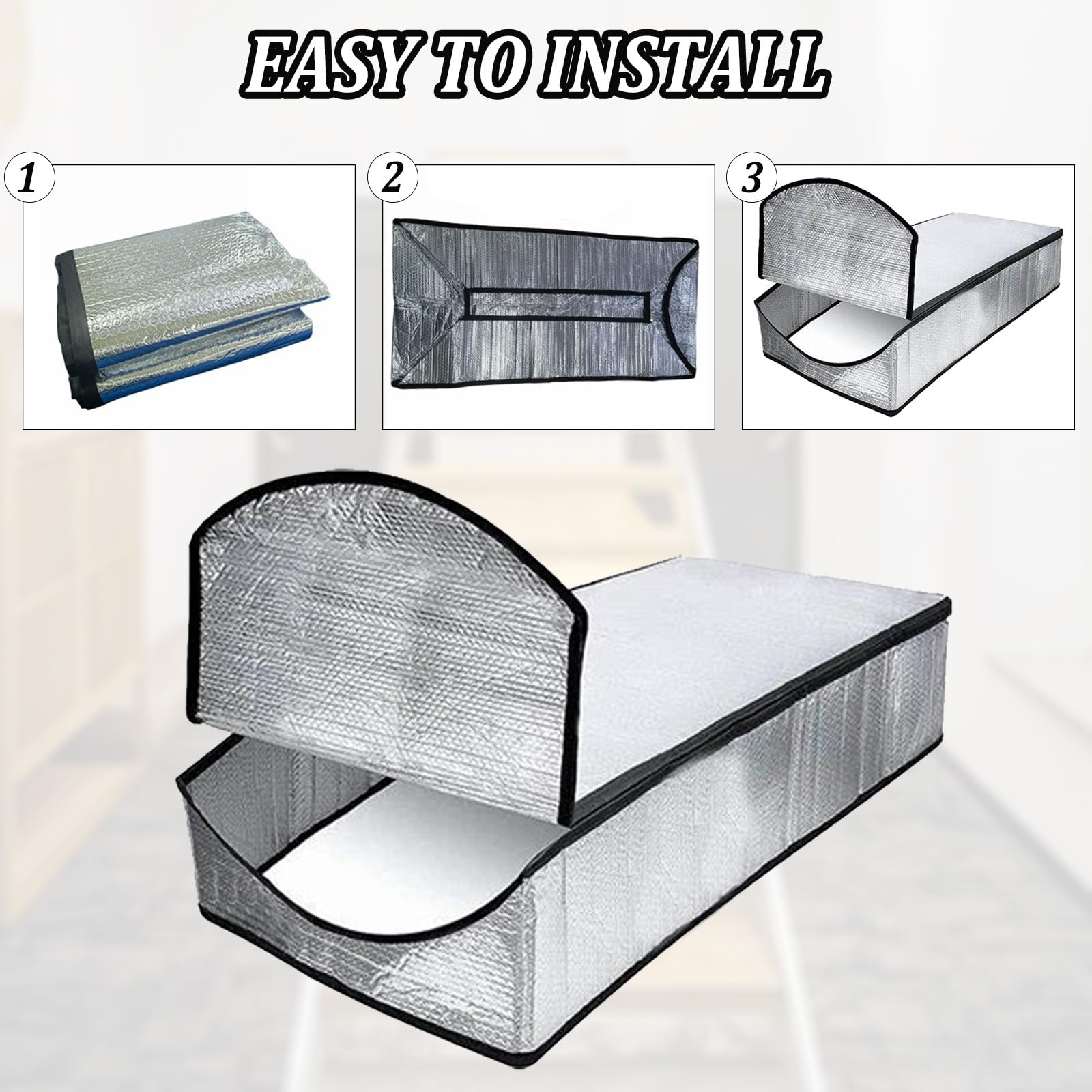 Copertura isolante per Scale Mansardate, Sottotetto Scale Copertura Isolante con Cerniera, Copertura Isolante per Porta Della Soffitta Isolamento di Alta Qualità Impermeabile Doppia Bolla,138X63,5X28