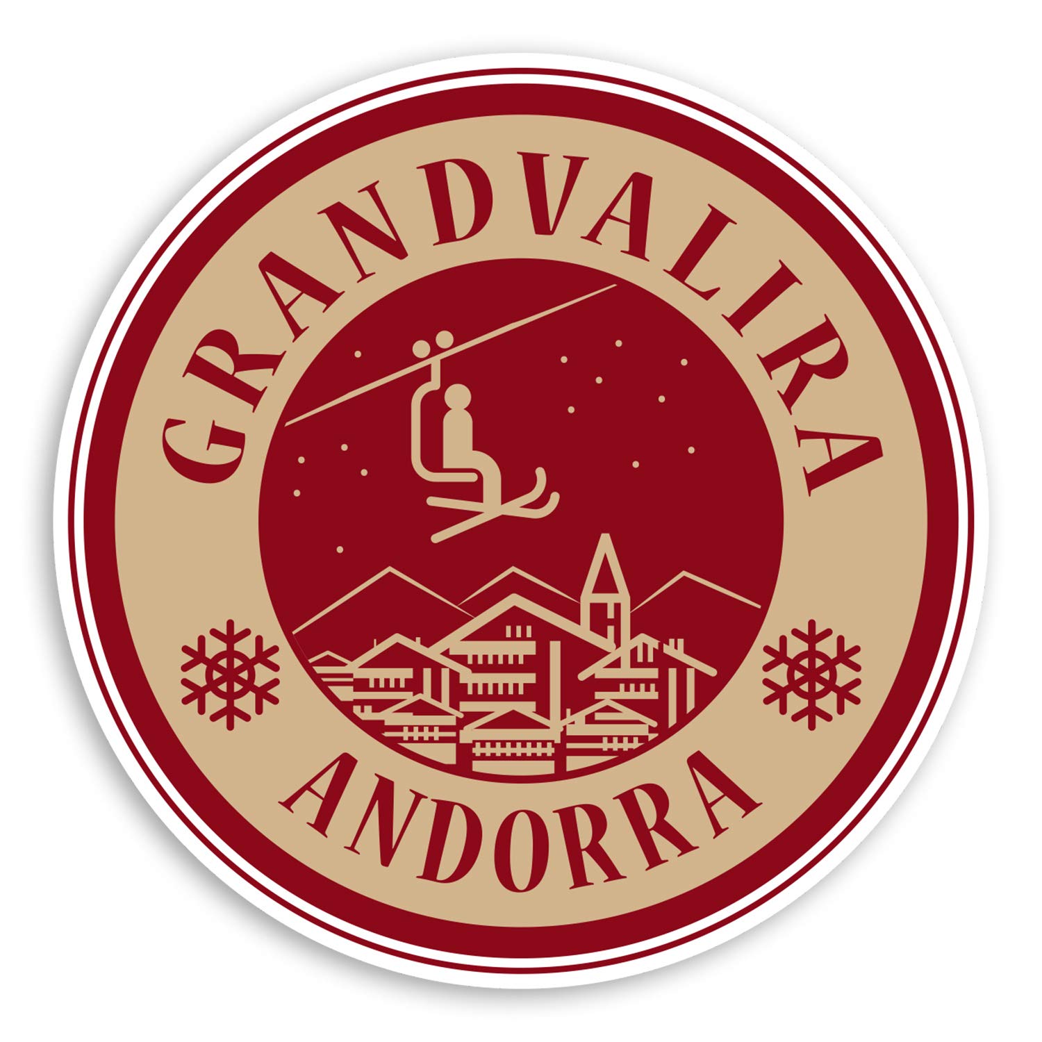 Destination Vinyl Ltd Multi 2 X 10Cm Grandvalira Andorra Vinyl Stickers - Ski Resort Luggage Sticker #34964