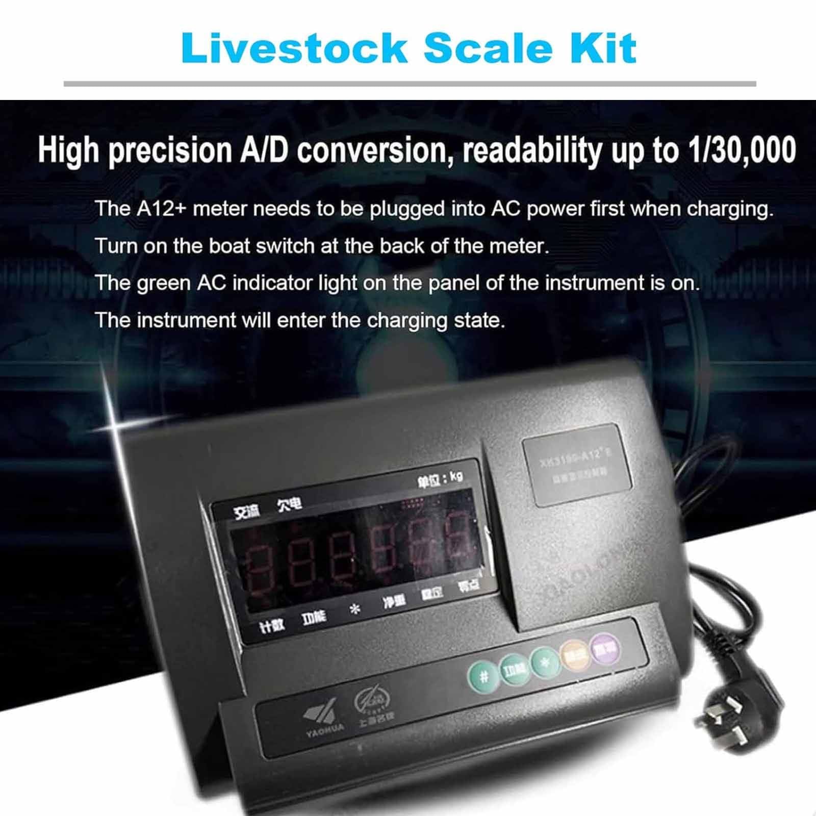 1000 Kg/2000 Kg/3000 Kg/5000 Kg Mit Eingebauter Batterie Bodenwaage Kit Viehwaage Kit Bauen Sie Ihre Eigene Waage Plattform Waage Waage Mit Anzeige Und Wägezelle,5000kg