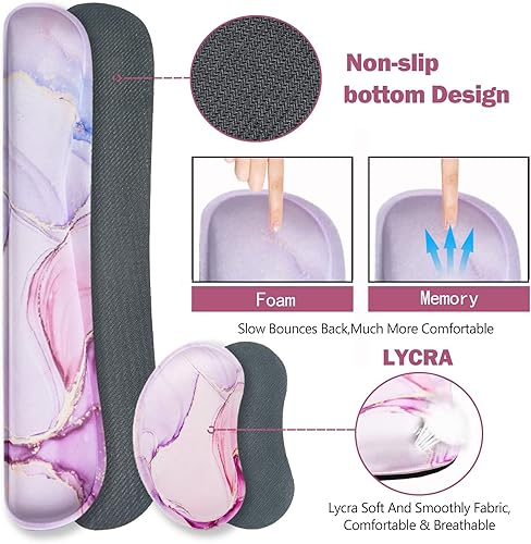 Miniatura 77 de ARTSO Juego de alfombrillas de mouse grandes para juegos, soporte para reposamuñecas para teclado + cojín de muñeca para mouse + alfombrilla de