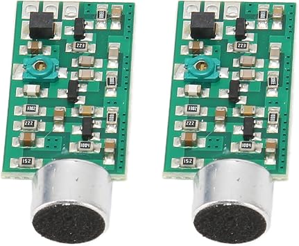 FM Transmitter Module, 2-Pack V4.0 Sound Transmitter for FM Radio with Manual Knob, Long Range, Battery Powered