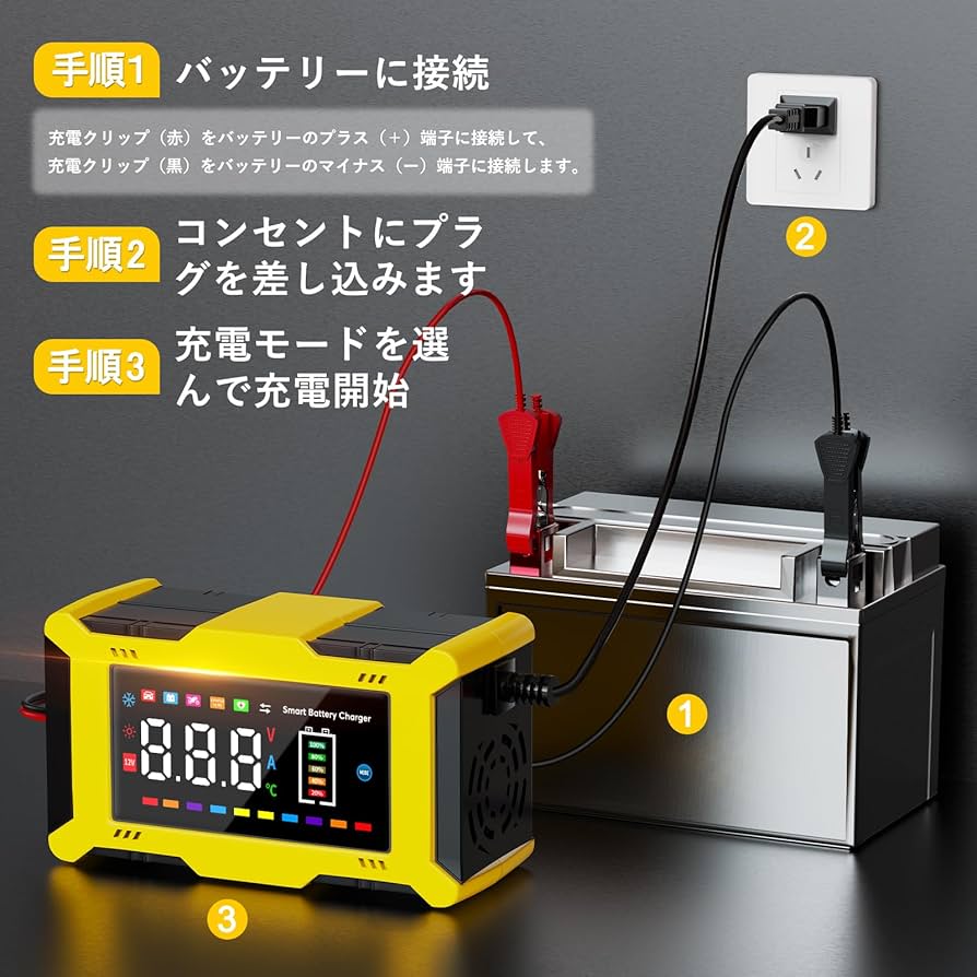 Amazon.co.jp: バッテリー充電器 車／バイク全自動バッテリー