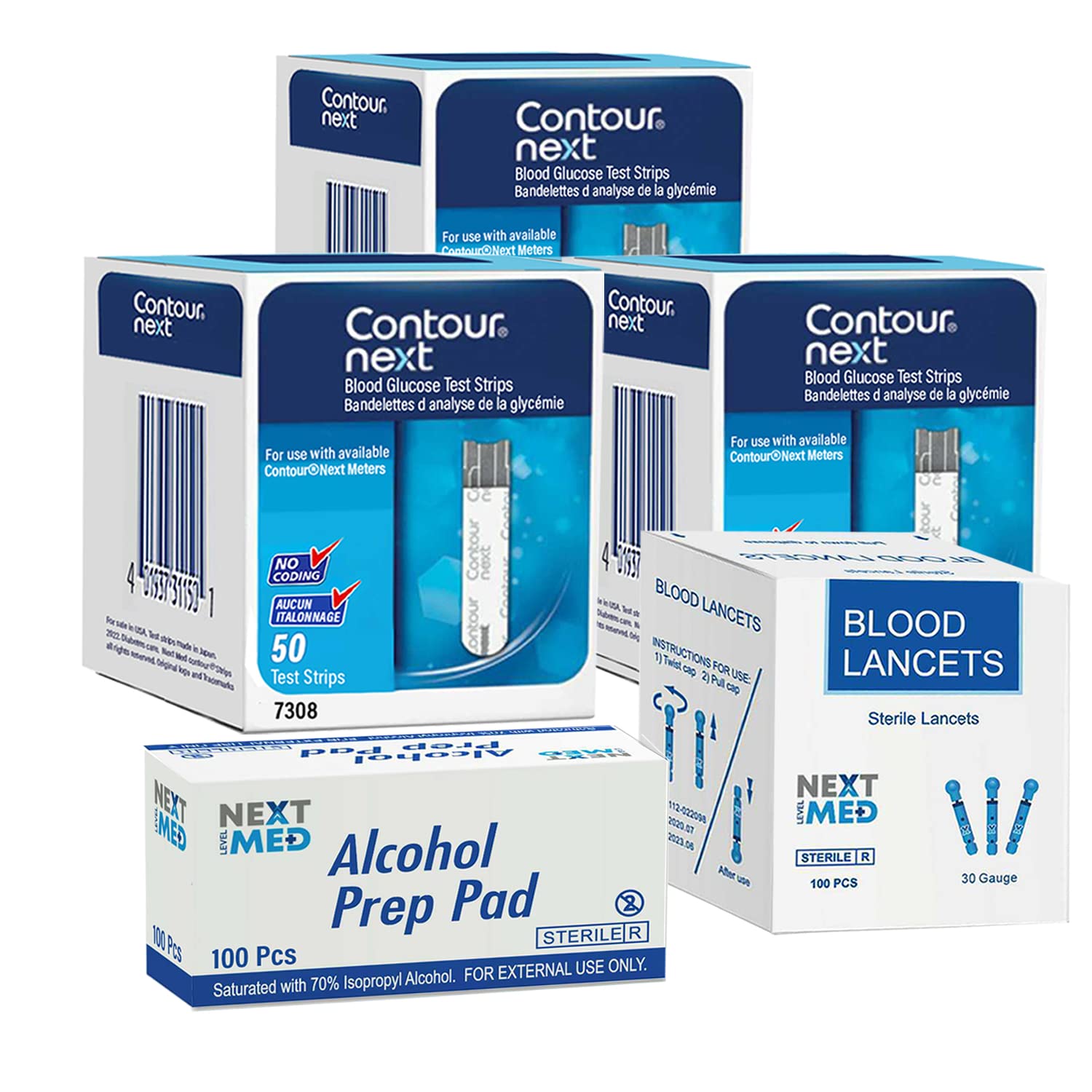 Buy NextLevelMed es Testing Kit, Includes 150 Strips, 100 Lancets