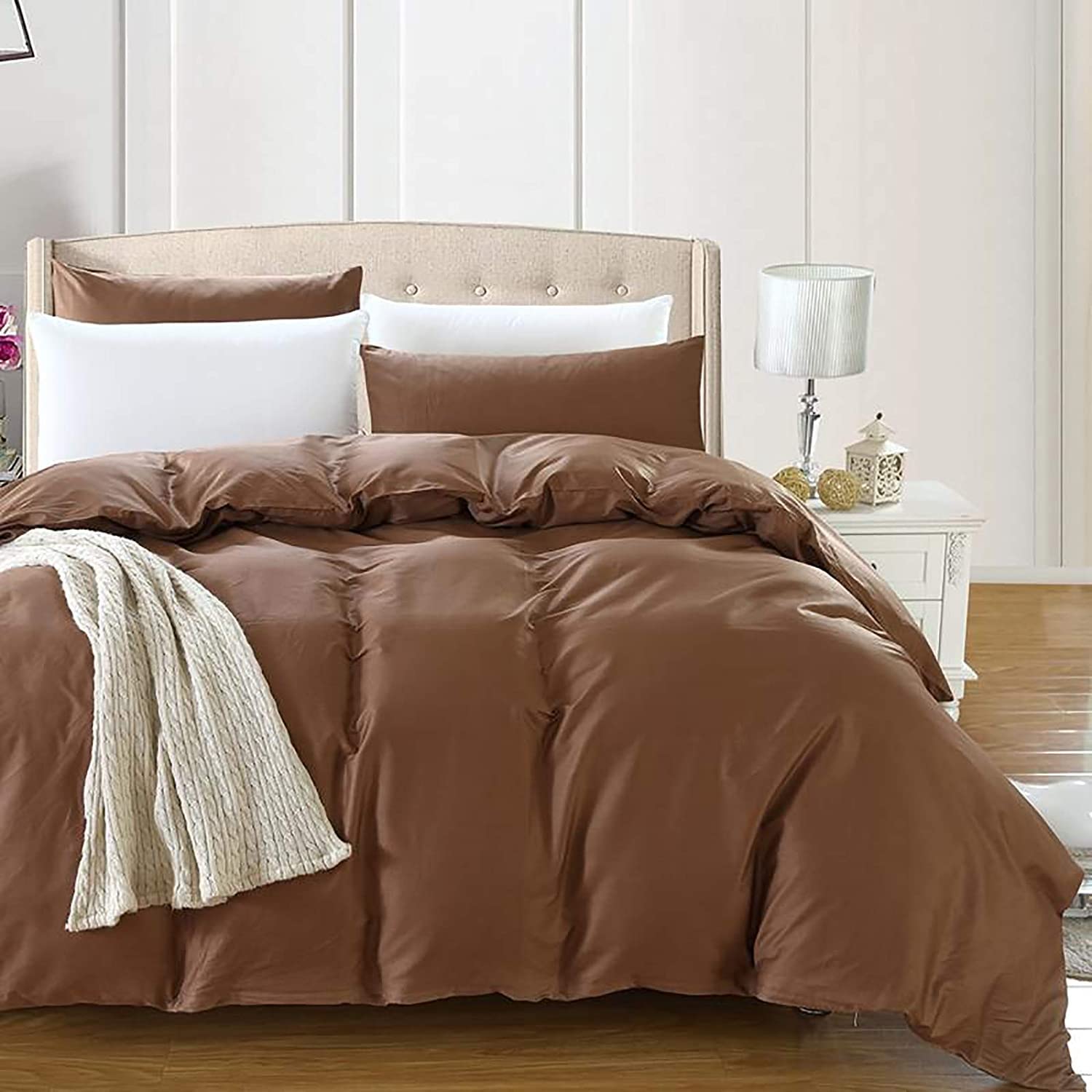 MGEMJMJ Egyptian Cotton Duvet Cover,Solid Color Luxury Skin-friendly Comforter Cover,Sateen Weave Silky Soft Breathable Quilt Cover(Size:200x230cm(79x91inch),Color:C)