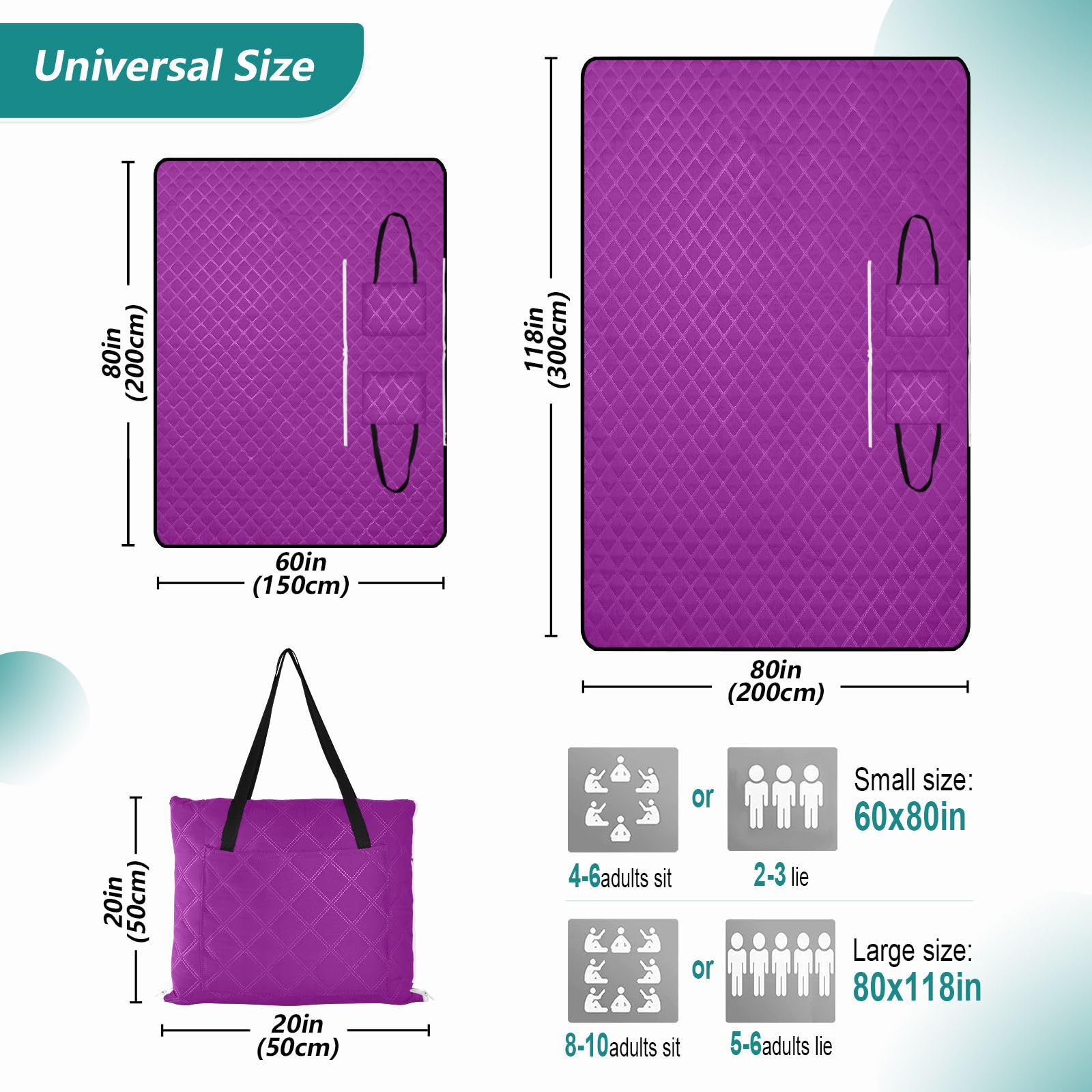 Mantas de picnic impermeables de color magenta oscuro, color liso puro, plegable, suave, para interiores y exteriores, para parejas en tierra, regalo, manta de picnic impermeable