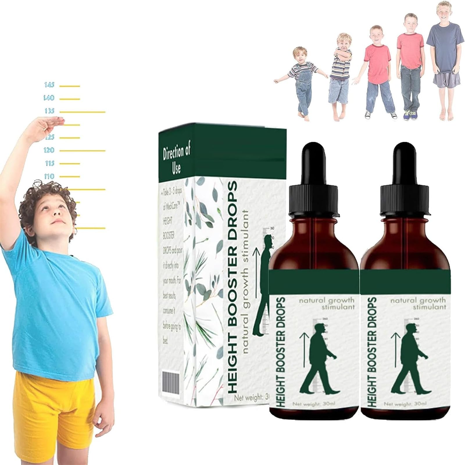 Medicare Height Booster Drops, 2023 New Height Growth Oil for Adolescent Bone Growth, Reach Your Maximum Height (2Pcs)