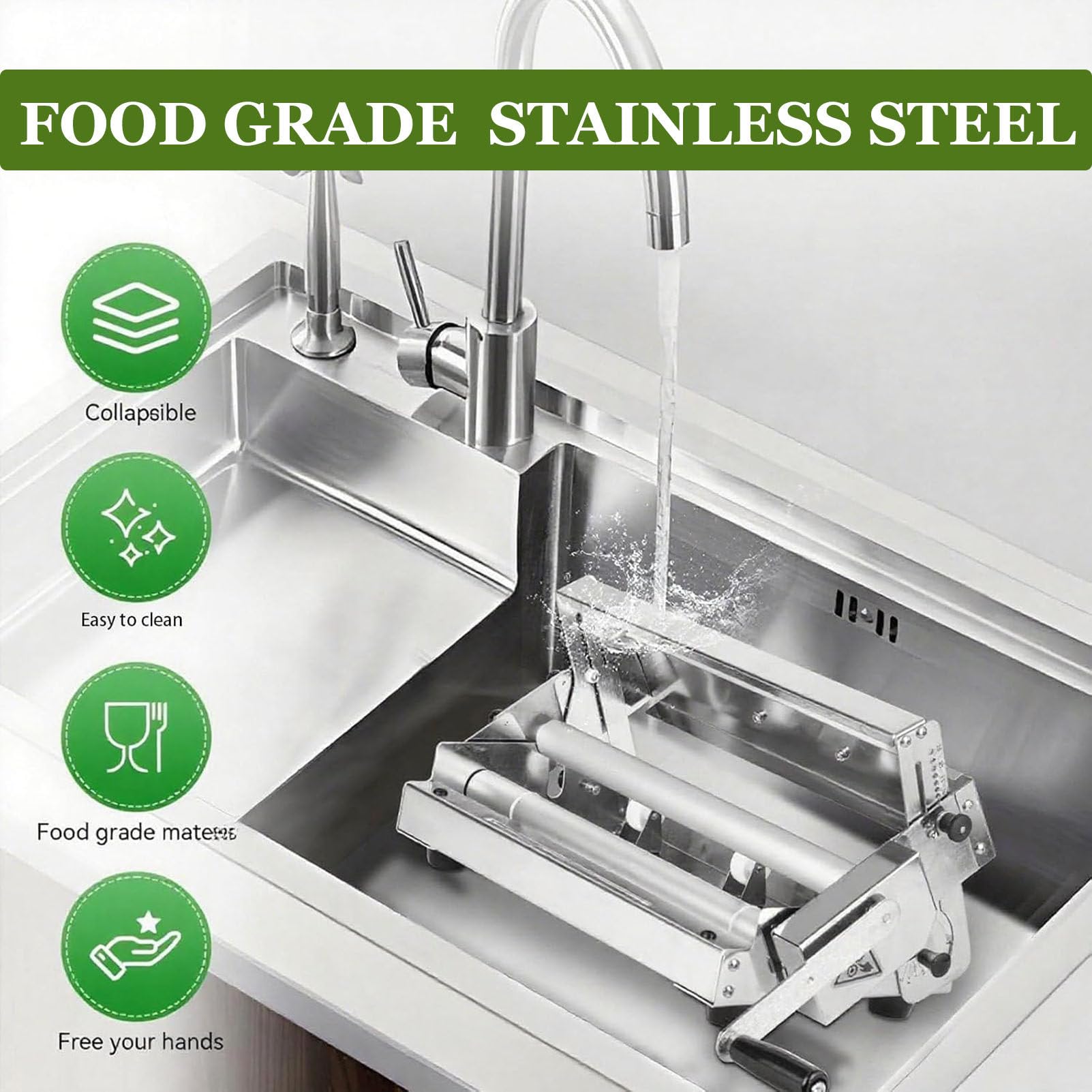 Amasadora Manual Plegable, amasadora para Croissants, amasadora de Mesa, Grosor Ajustable, para Hacer Masa de hojaldre, Masa de Pizza Model-400