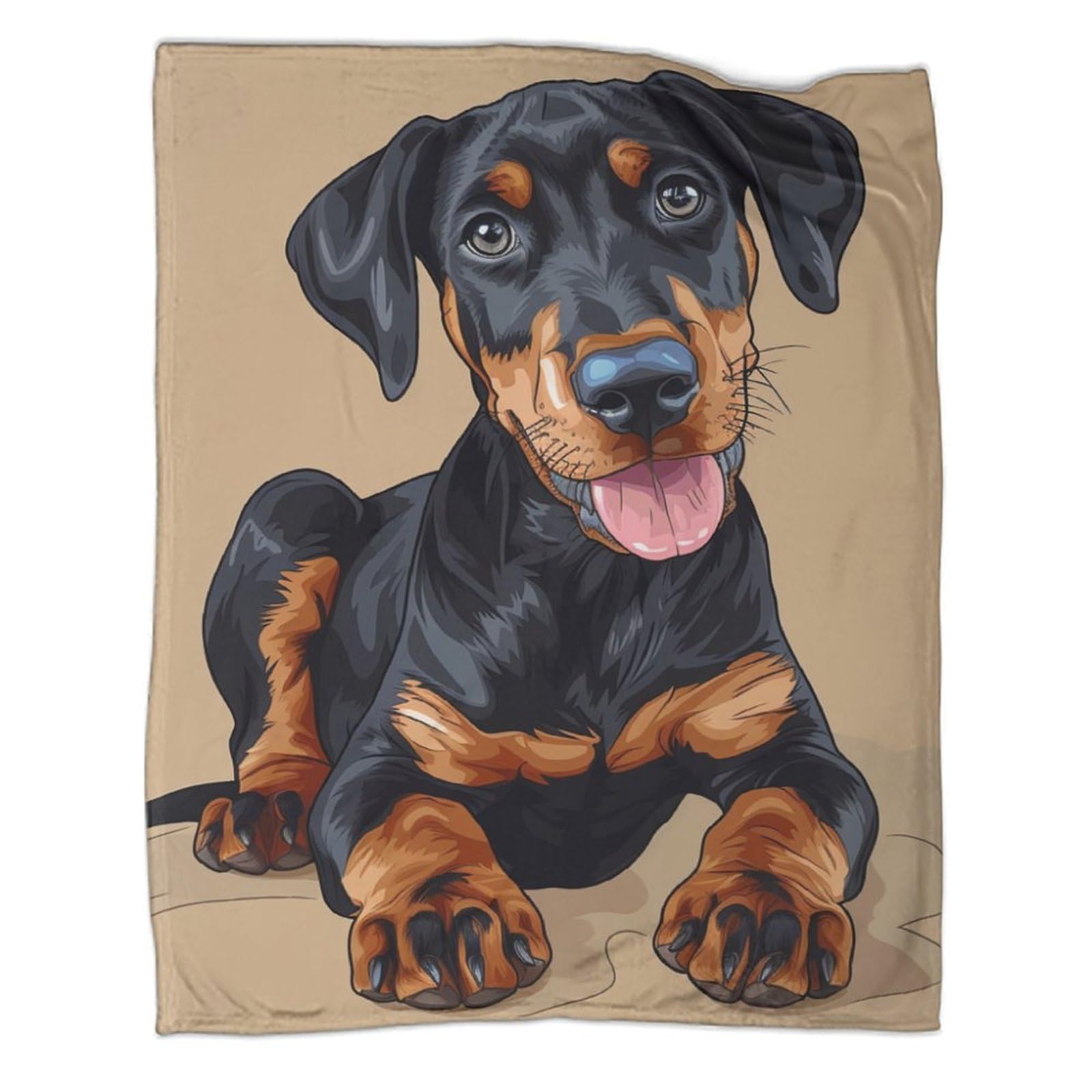 Couverture voyage Rottweiler anti-froid en microfibre douce 150x200cm pour lit et bureau