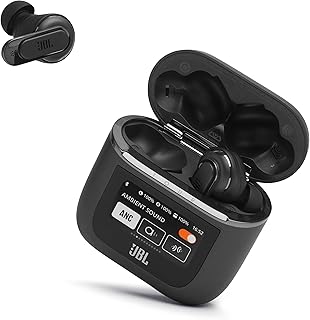 JBL Tour Pro 2 - True Wireless Noise Cancelling Earbuds with Smart Charging Case, 6-mic Perfect Calls with Voice Control, Up to 40hrs of Playtime, Immersive JBL Spatial Sound (Black)