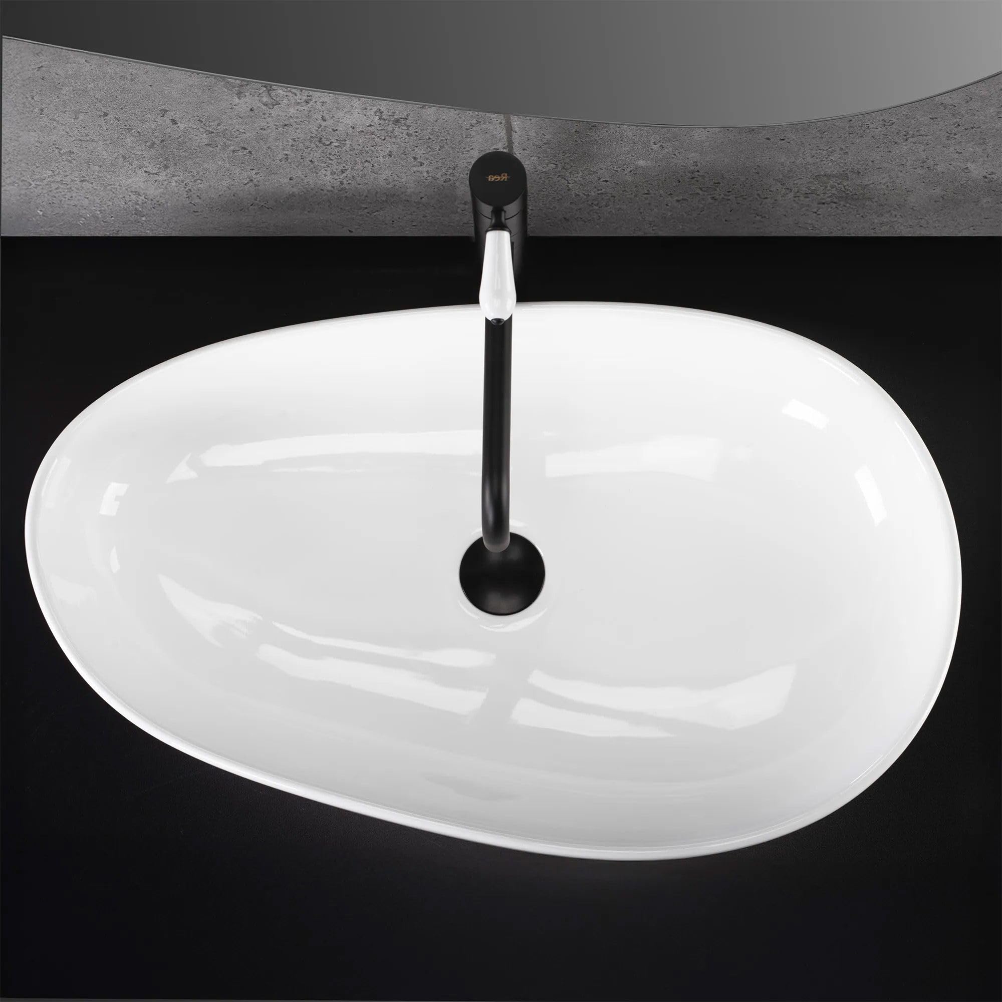 Lavabo Sobre Encimera Rea Sandra White 65X40X13Cm