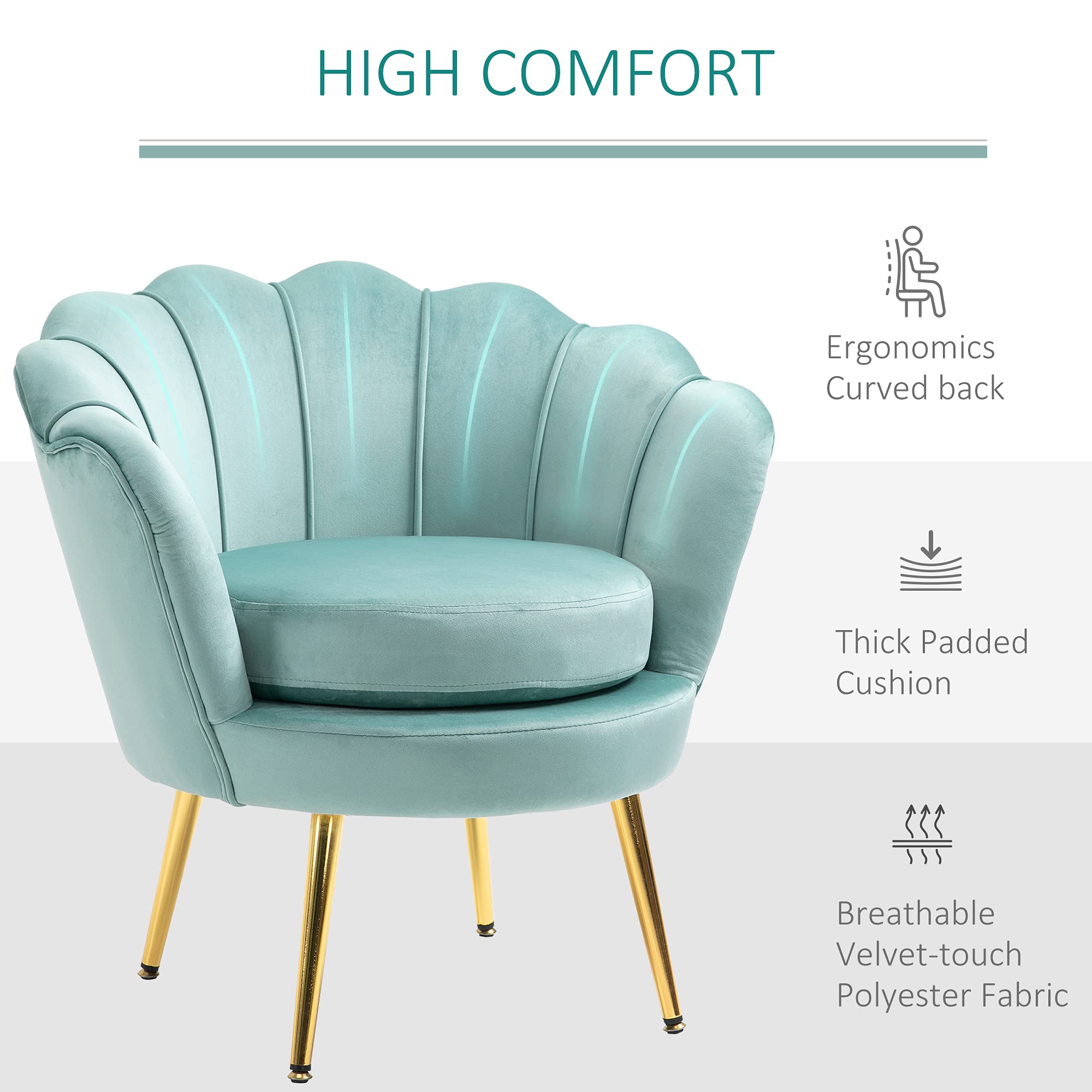 Buy Elegant Velvet Fabric Accent Chair/Leisure Club Chair with