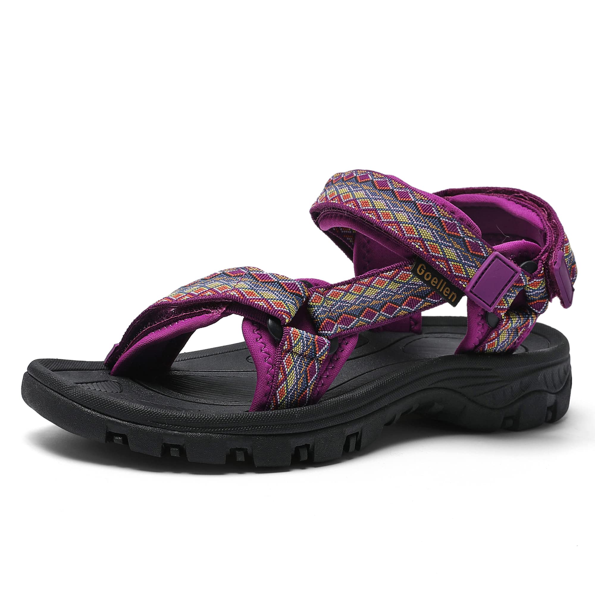 Women's Hiking Sport Sandals Water Outdoor Athletic Shoes With Arch Support Adjustable Velcro Beach Shoes