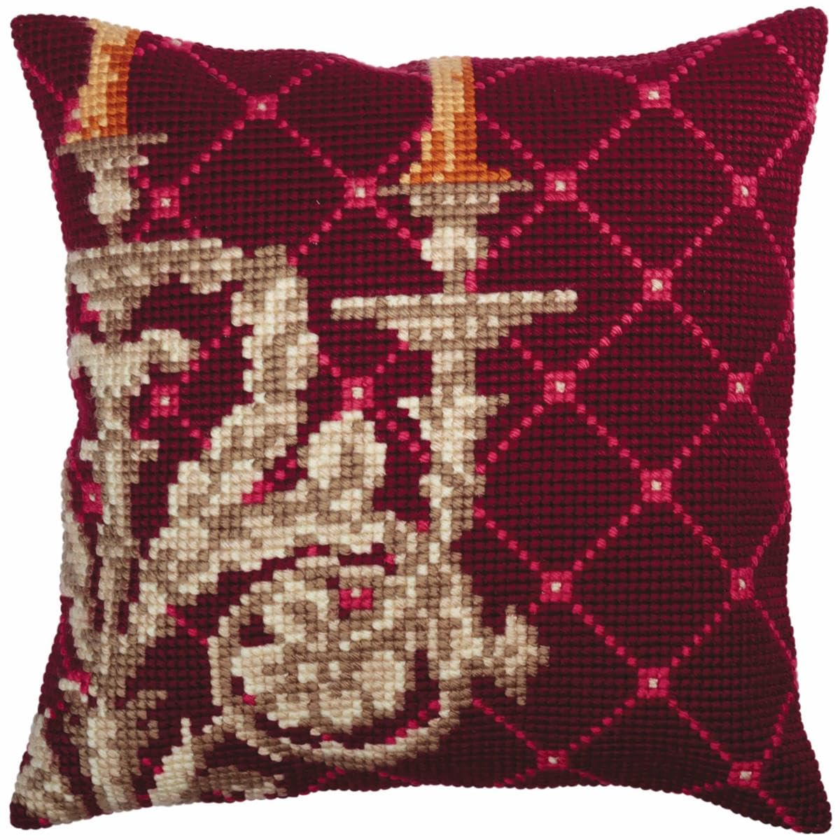 Collection D'Art Cross Stitch Cushion, Cotton, Multicoloured, 40x40cm