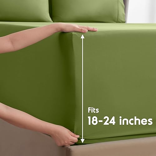 Miniatura 2 de Nestl Juego de sábanas extra profundas tamaño California King, 6 piezas, transpirables y refrescantes, juego de ropa de cama de lujo con bolsillos