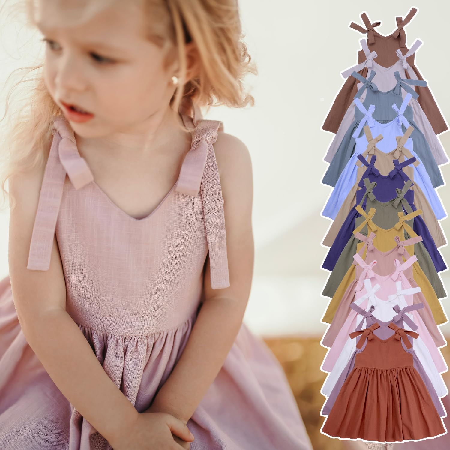 Vestidos de algodón para bebés y niñas pequeñas, sin mangas, casual, vestido halter para fiesta, 6 meses a 6T