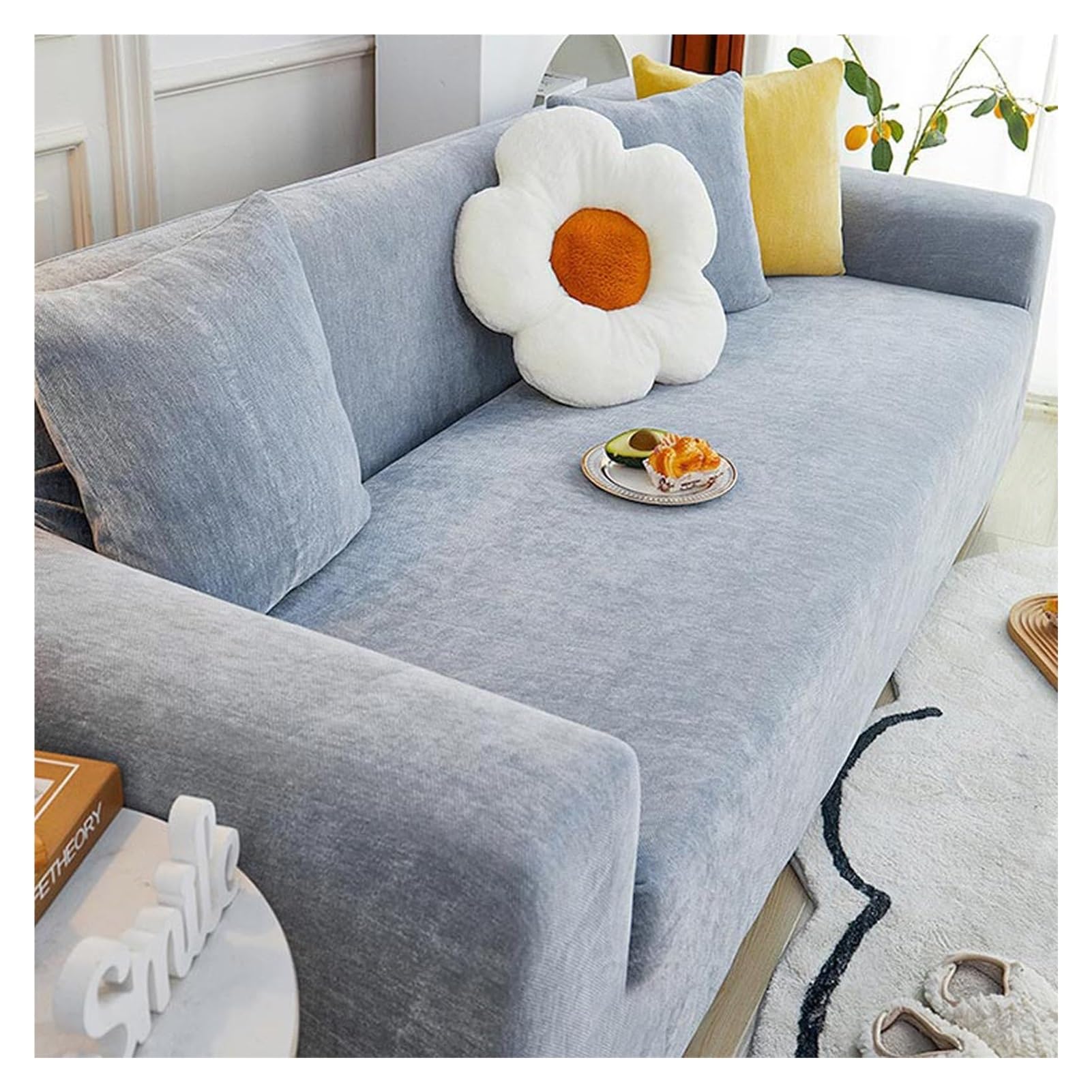 Housse de canapé universelle chenille L-Sd pour cocooning en famille