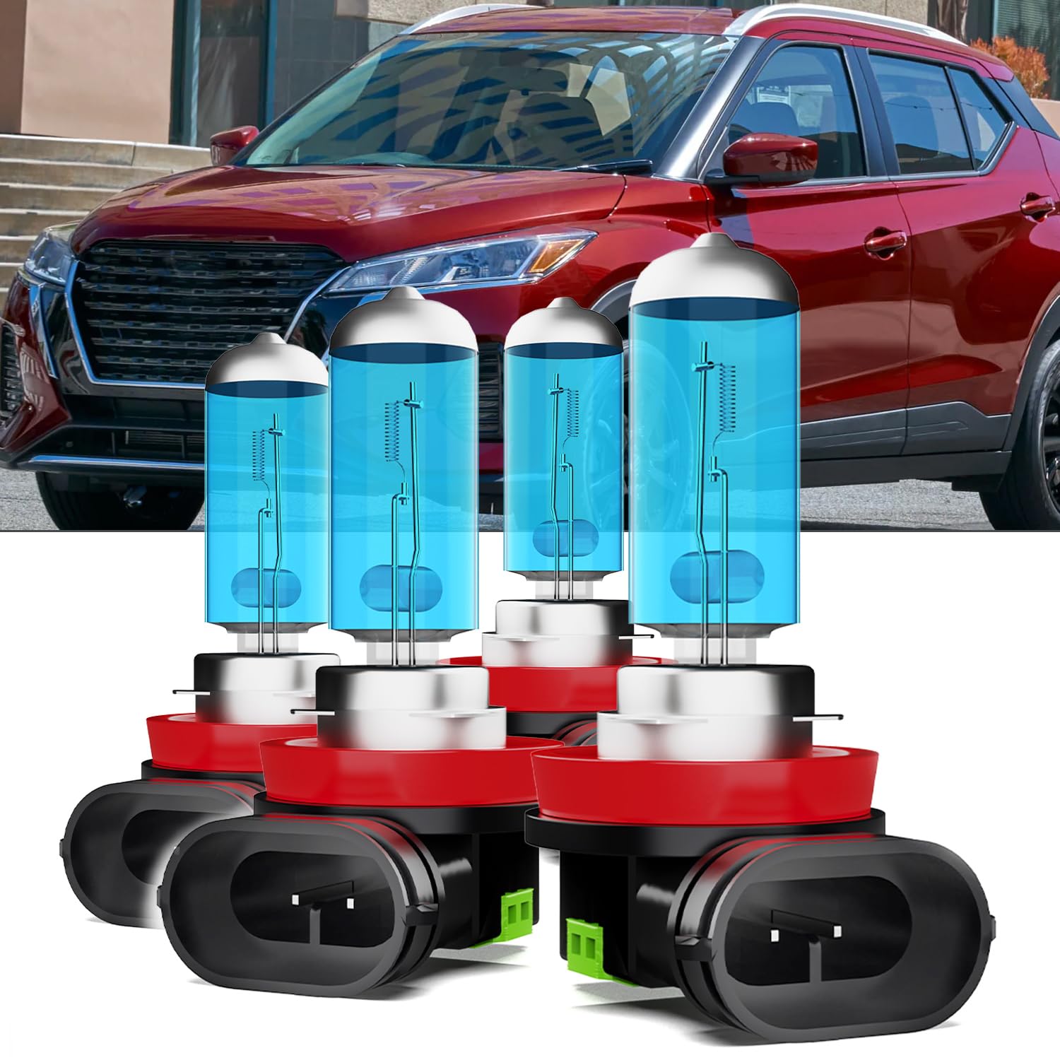 TTDBDAN Upgraded Halogen Headlight Bulbs Fit For Nissan Kicks 2017-2022 Headlights Combo,H11 High Beam H11 Low Beam High Performance headlights Bulb