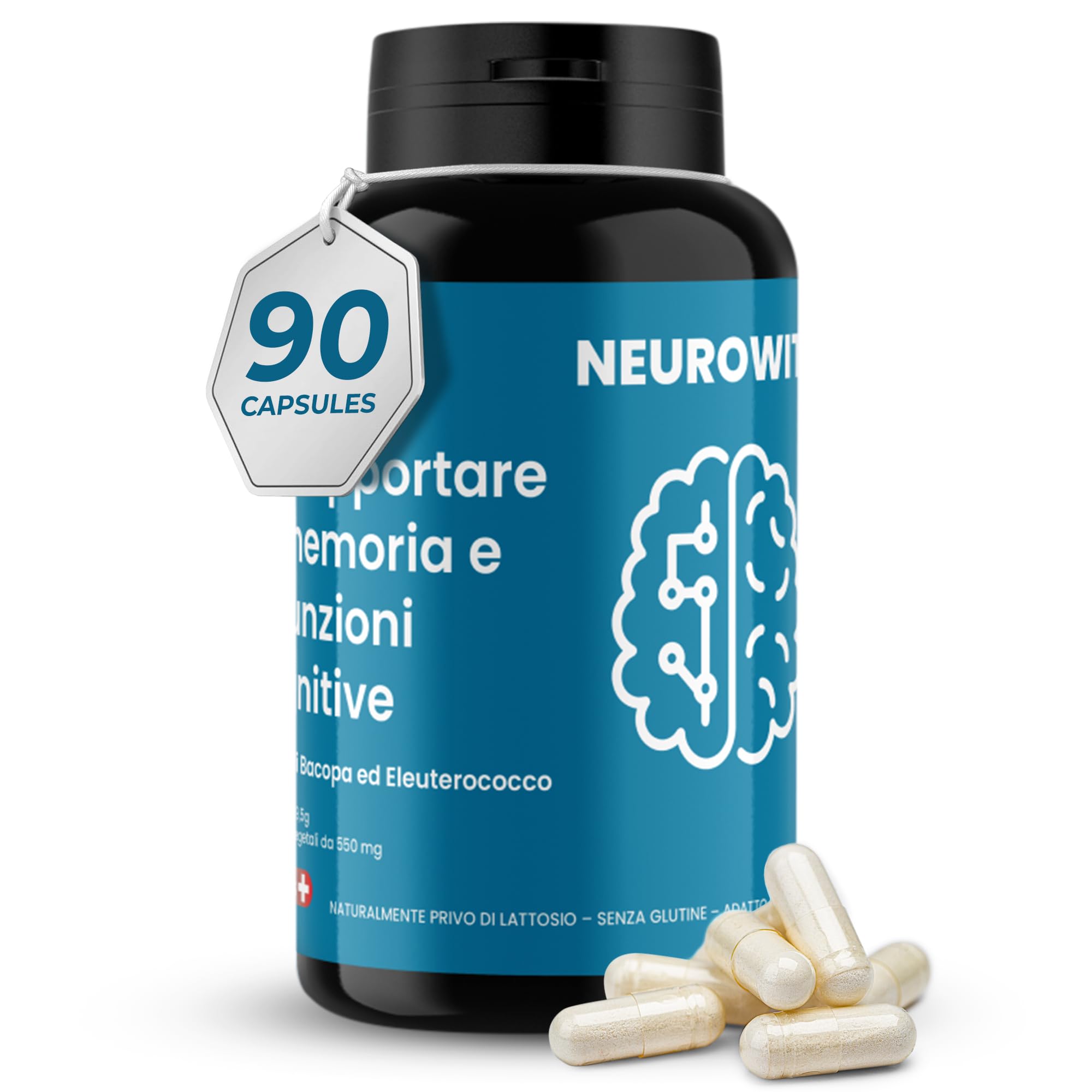 ORBIS NEUROWIT per me Memoria e funzione cognitiva Sulemet con Bacoa Moieri e Ahwagadha Ridurre lo stress e creare concentrazione AtiStre Suort per me 90 Caule