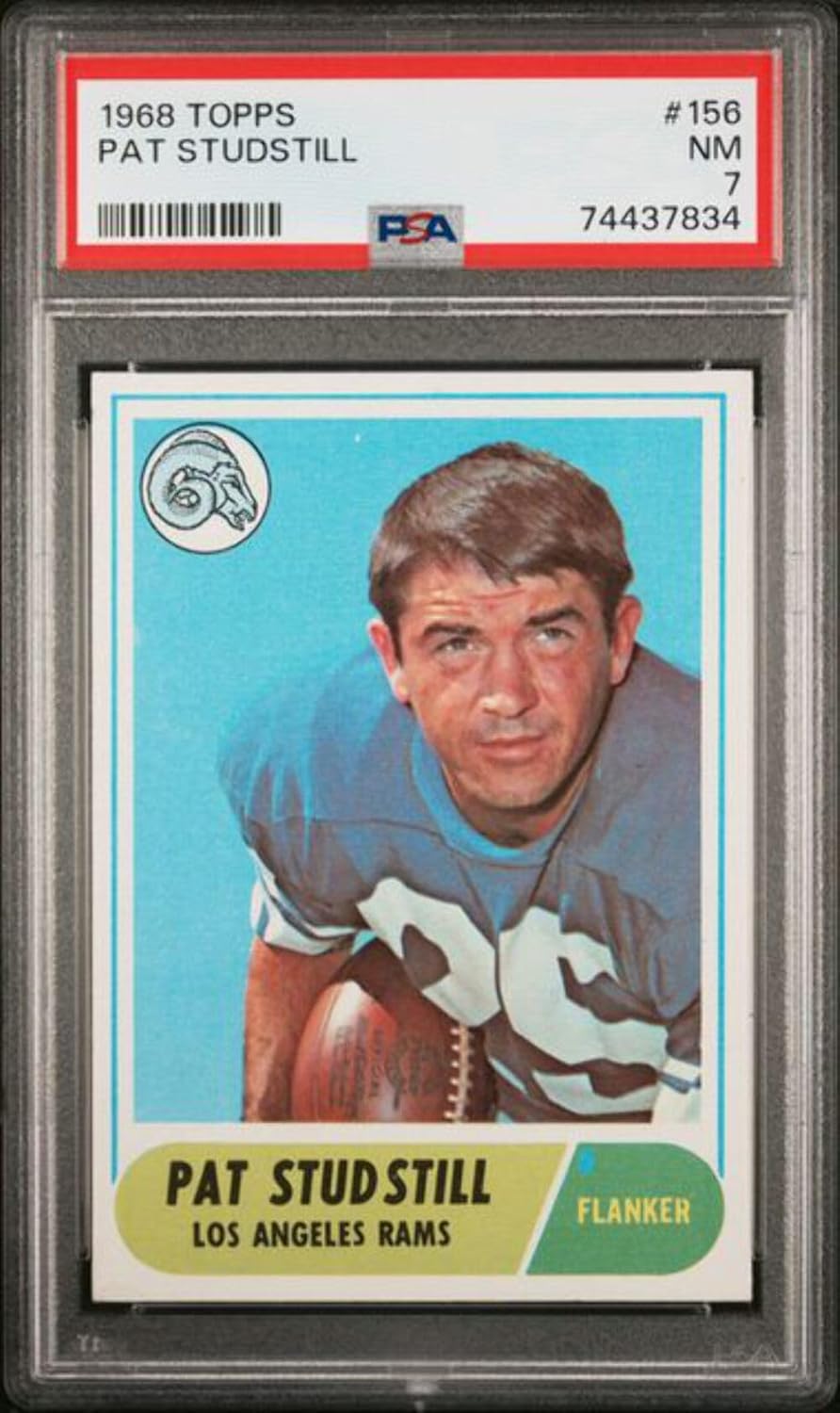 Graded 1968 Topps Pat Studstill #156 Football Card PSA 7 Near Mint
