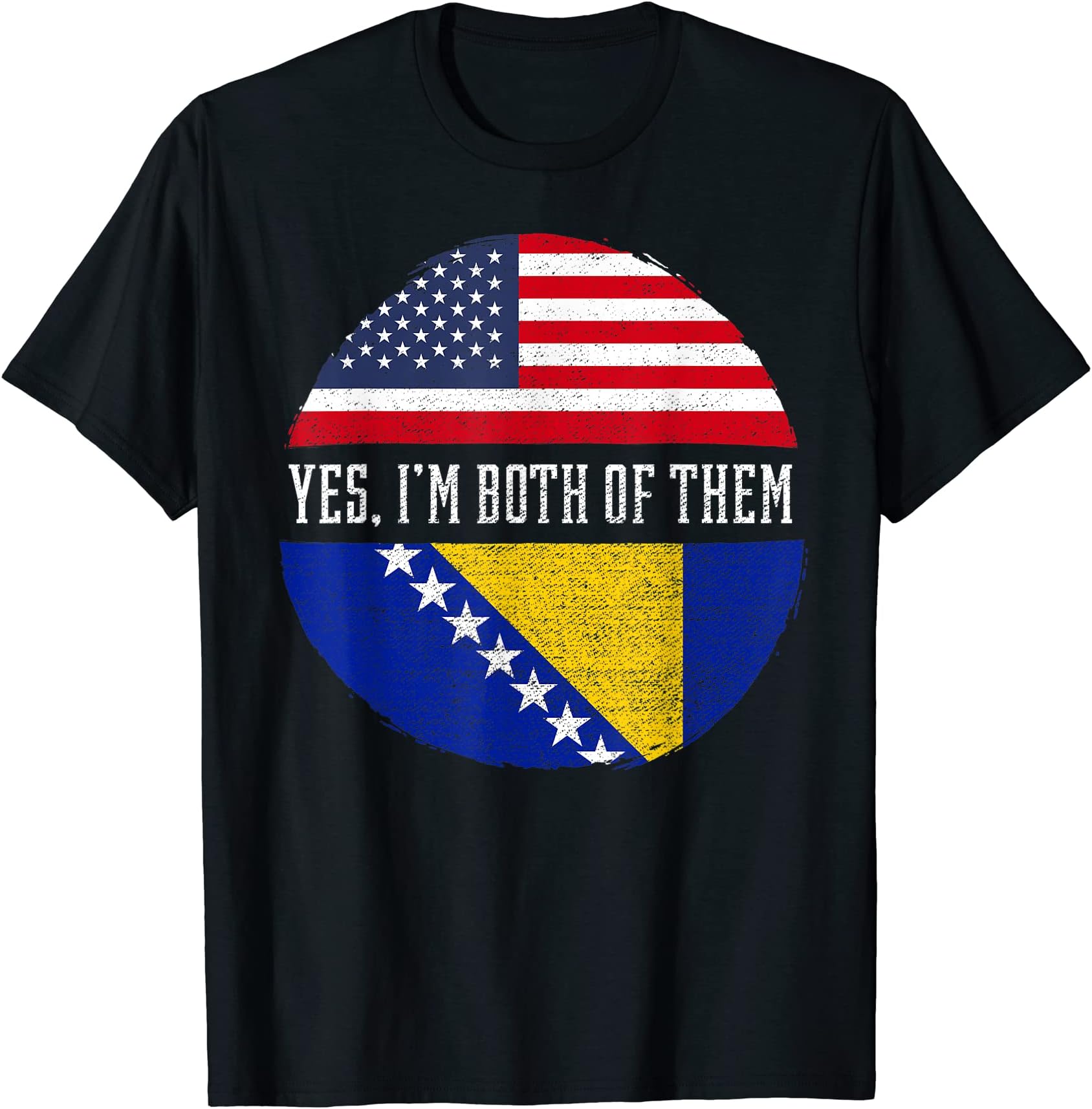 Half American Bosnian Herzegovinian Bosnia and Herzegovina T-ShirtOEKO-TEX STANDARD 100