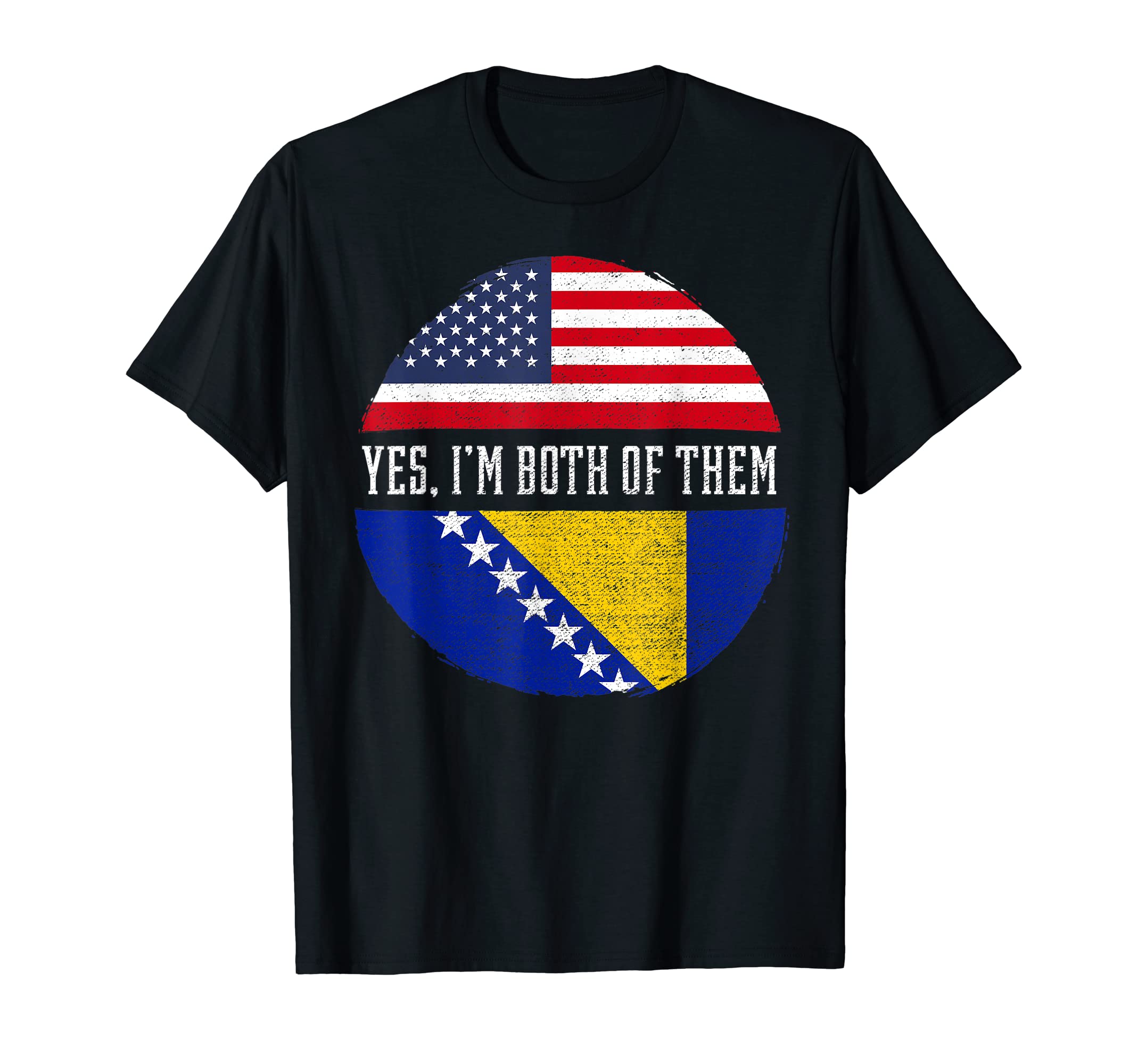 Half American Bosnian Herzegovinian Bosnia and Herzegovina T-ShirtOEKO-TEX STANDARD 100