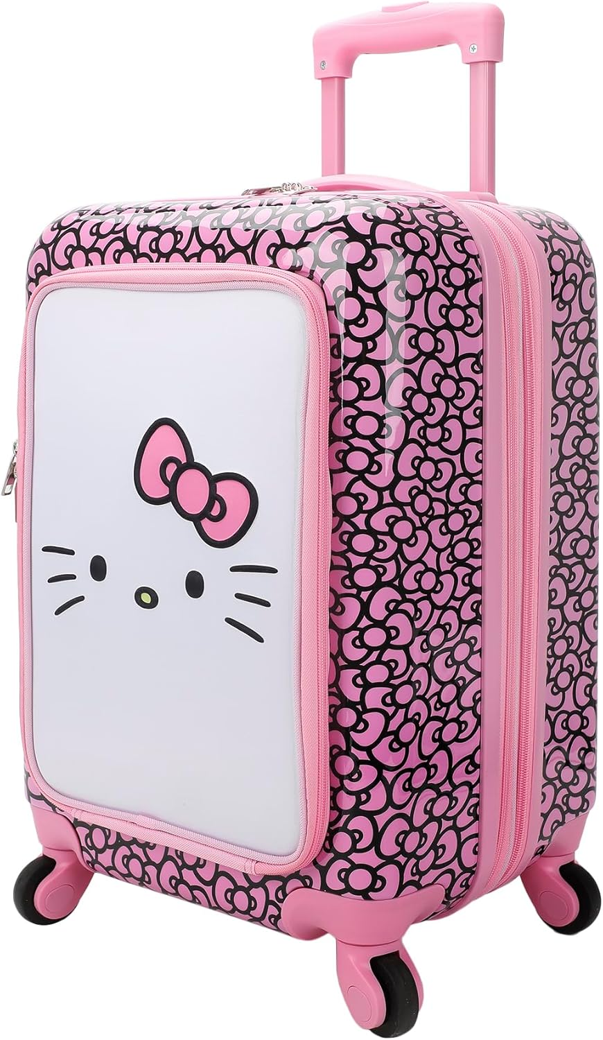 Bioworld Hello Kitty Face & Bow 20" Hardside Rolling Luggage