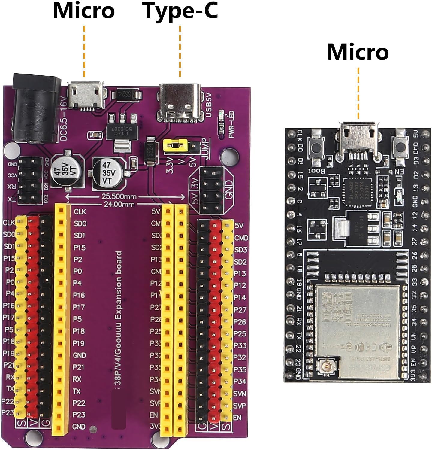 Płyta główna ESP32-DevKitC ESP32 płyta rozwojowa ESP32-WROOM-32D ESP32-WROOM-32U (ESP32-WROOM-32U + płyta rozszerzenia)