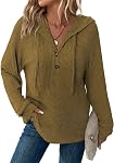 RIROW Womens Tops Long Sleeve Hoodies Fuzzy Striped Drawstring Hooded Shirts S-3XL