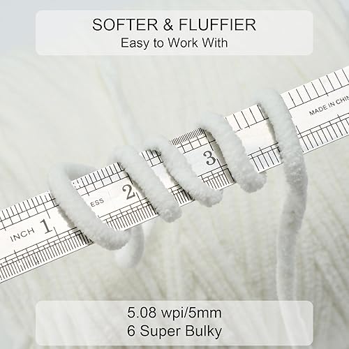 Miniatura 2 de SOVIKER Hilo de felpilla grueso para tejerganchillo para manta de bebé, hilo elegante para Amigurumi #6 súper voluminoso, extra grueso, suave,
