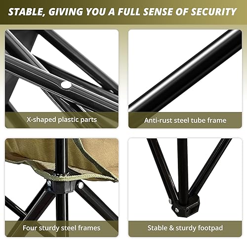 Miniatura 6 de 2 sillas plegables de campamento de playa al aire libre con soporte para tazas, bolsillo de almacenamiento, bolsa impermeable, silla con brazos para