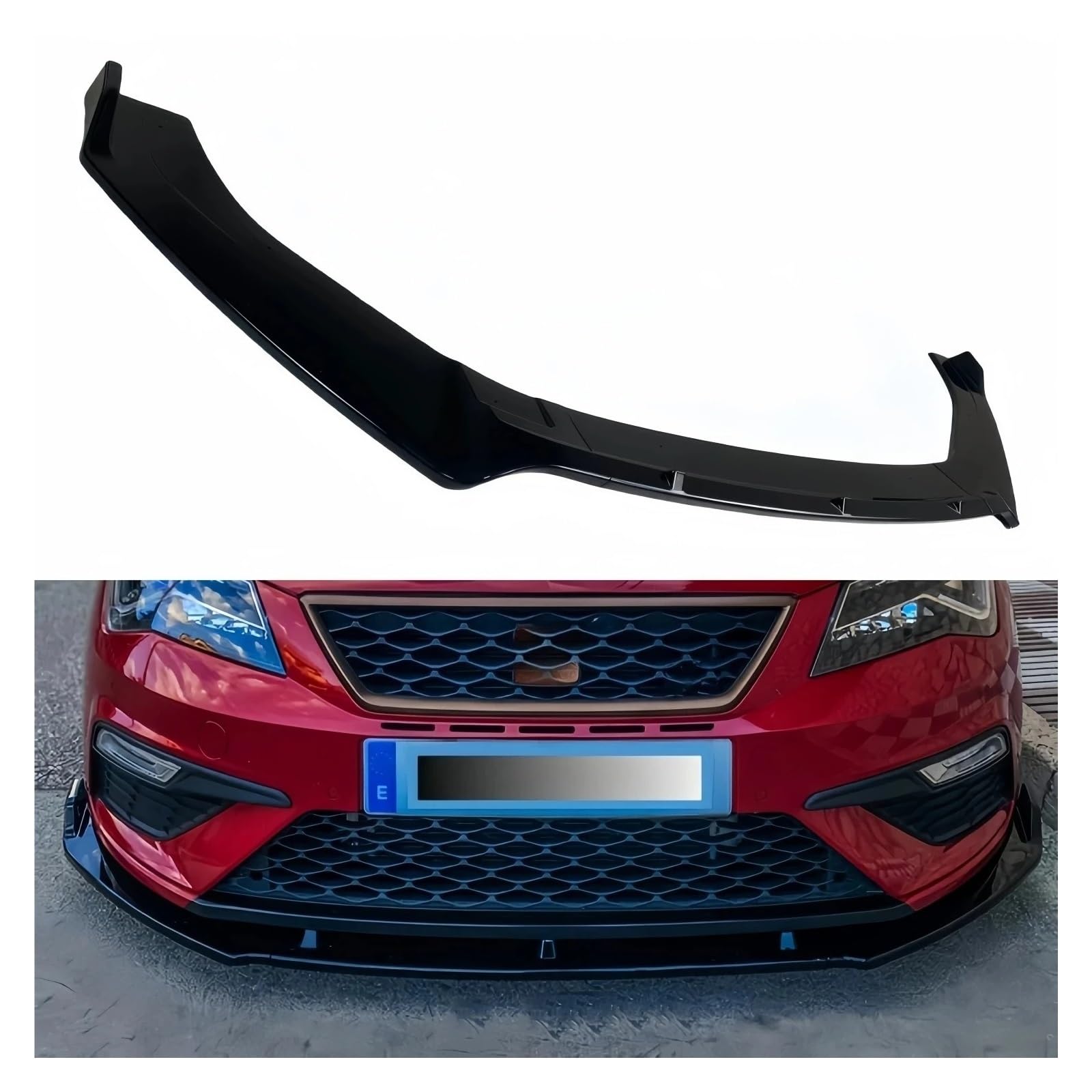 Lip Delantero para Seat Leon MK3.5 S/SS/CS/T para Cupra FR 2017-2020 Tuning Bodykits 3 Uds Parachoques Delantero Coche Difusor Divisor Spoiler Delanteros