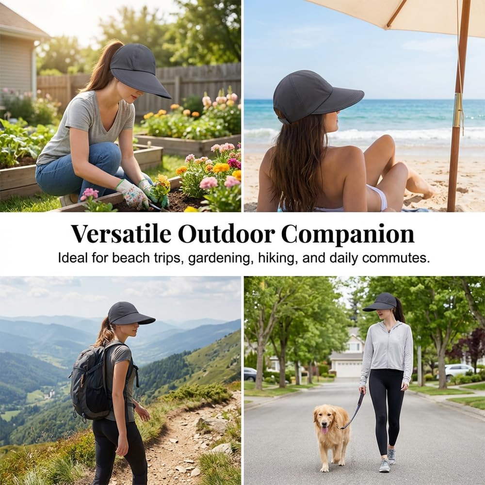 2 Pack UPF Sun Protection Baseball Hat, 2026 New Adjustable Hiking Hat, Packable Wide Brim Hat Outdoor Sports