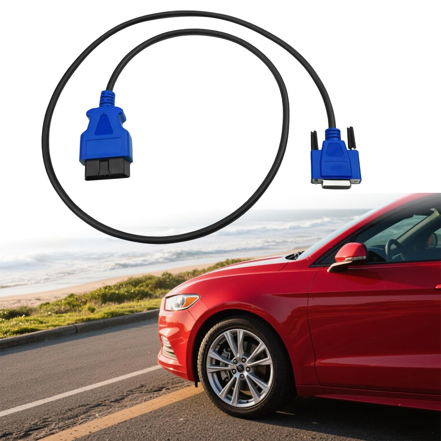 493113 OBD2 Cable Adapter 16 Pin Fit for Nexiq USB Link 2 & Nexiq USB Link 3 Fits for J1962 Vehicles Ford GM Dodge Volvo Mack Isuzu Hino ETC Replacement for 493113