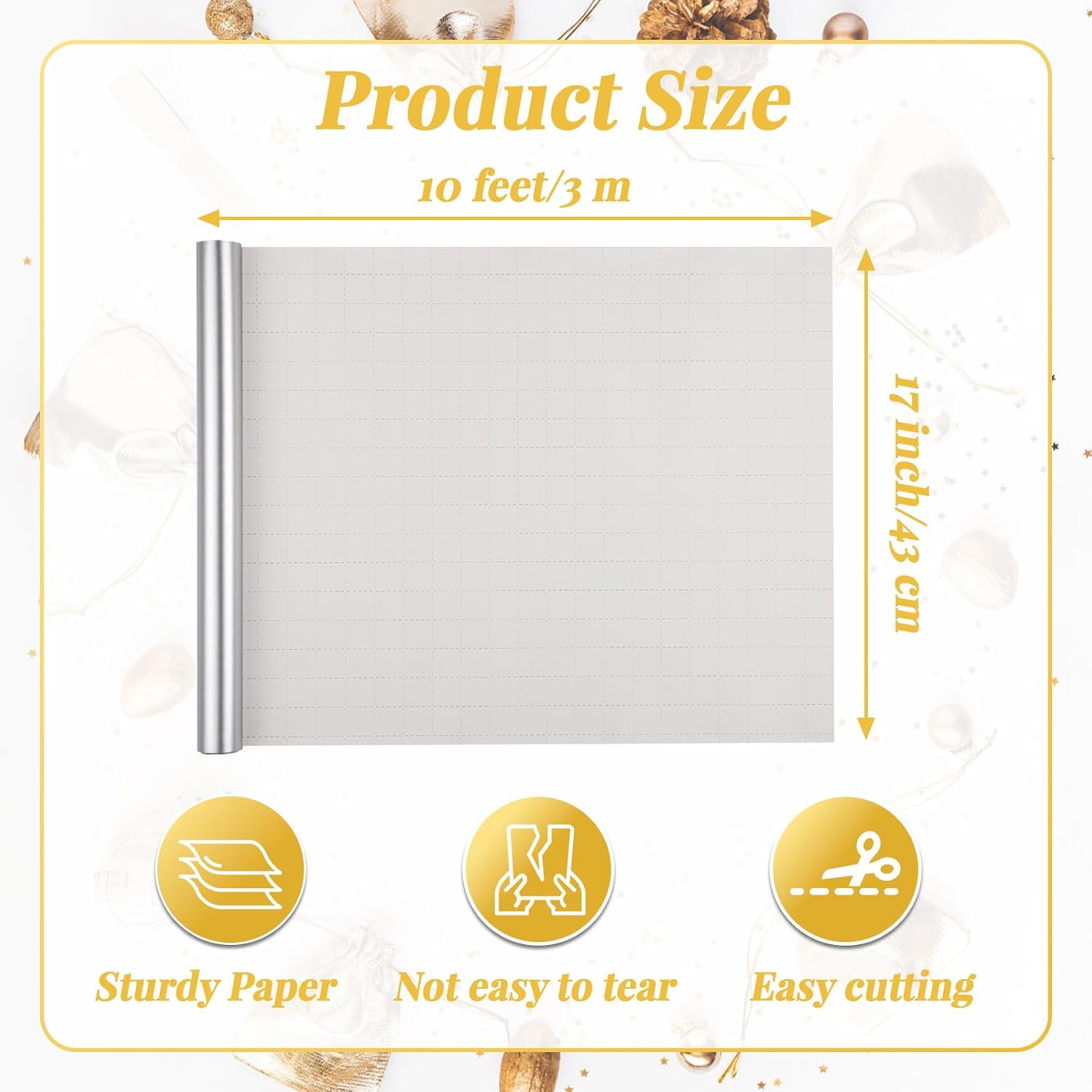 EUSOAR Wrapping Paper for Men, 3 Rolls(17 in x 10ft Each) Solid Color Matte Gift Wrap with 10pcs Gold Pull Bows, Gift Wrapping Paper Crafts DIY Packaging for Wedding Birthday Favors Bridal Party