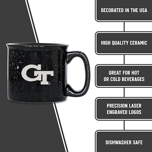 Miniatura 318 de Rico Industries NCAA Utah Utes - Taza de café personalizada de 12 onzas con logotipo grabado con láser profundo, taza de cerámica para acampar con