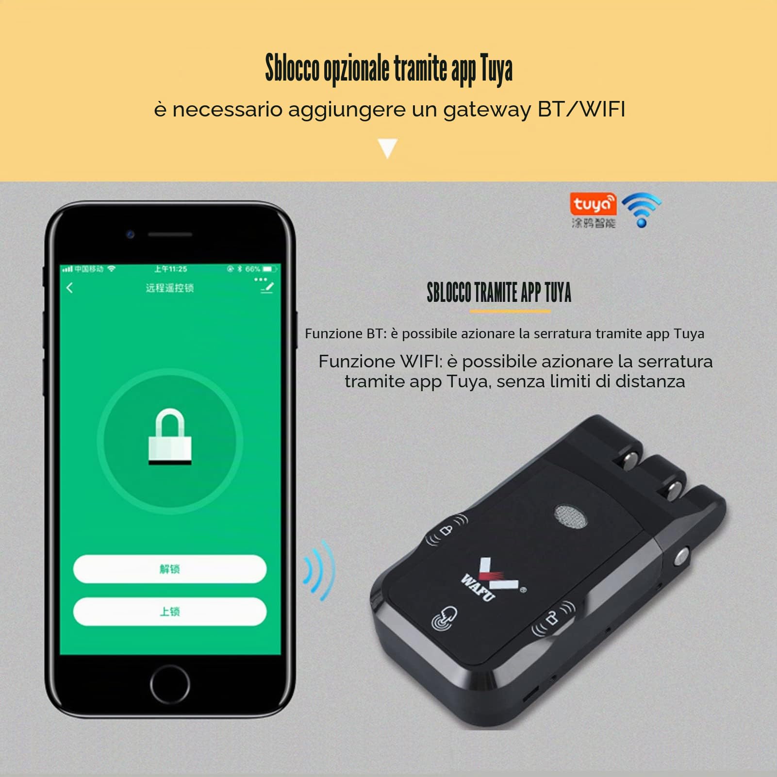 Serratura per porta intelligente, serratura elettronica senza chiave invisibile senza fili, con 2 chiavi del regolatore a distanza, design touch interno, nessun foro di blocco