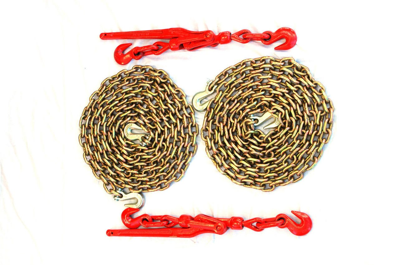 Advantage Rigging - 3/8" Transport Package - (2) Lever Binders - (2) 20' Foot Chains Towing Wrecker