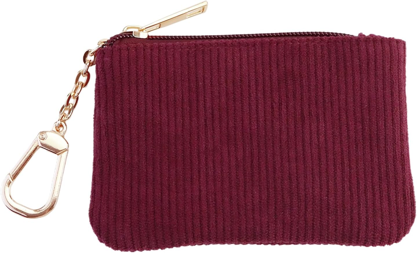 Corduroy Keychain Coin Purse – Medium Size Change Purse, Keychain Pouch Wallet for Women and Men (Sky Blue)